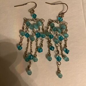 Earrings blue beads and silver